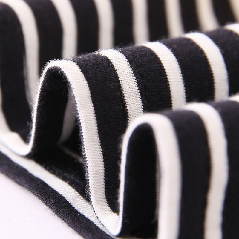 Baby Boy Striped Pattern Smiley Print Thin Style Round Neck T-Shirt