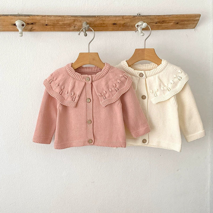 Autumn Arrival Baby Girls Comfortable Solid Color Knitted Long Sleeves