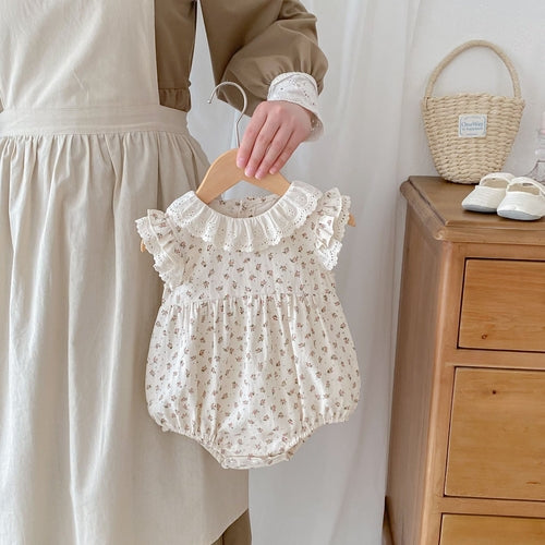 Hot Selling Summer Baby Kids Girls Floral Pattern Sleeveless Hollow