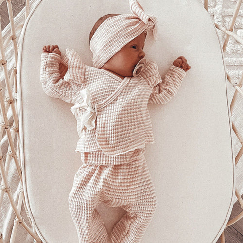 Baby Girl Solid Color Pure Cotton Long Sleeve Tops With Pants Sets