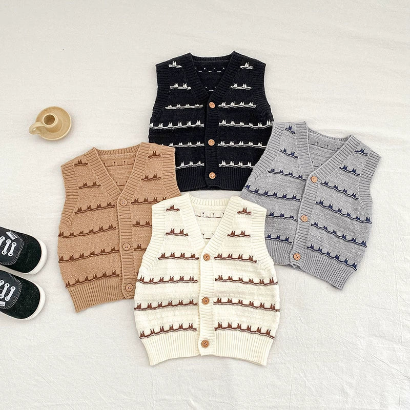Autumn Arrival Baby Unisex Comfortable Striped Pattern Knitted