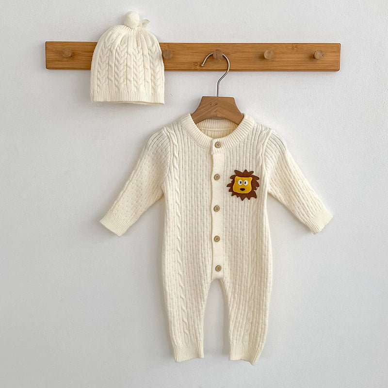 Autumn Arrival Unisex Baby’s Jacquard and Cartoon Pattern Knitted