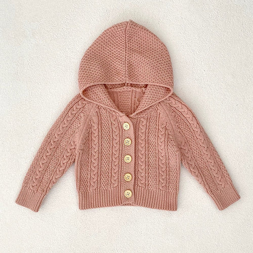 Autumn Arrival Baby Girls Comfortable Solid Color Knitted Long Sleeves