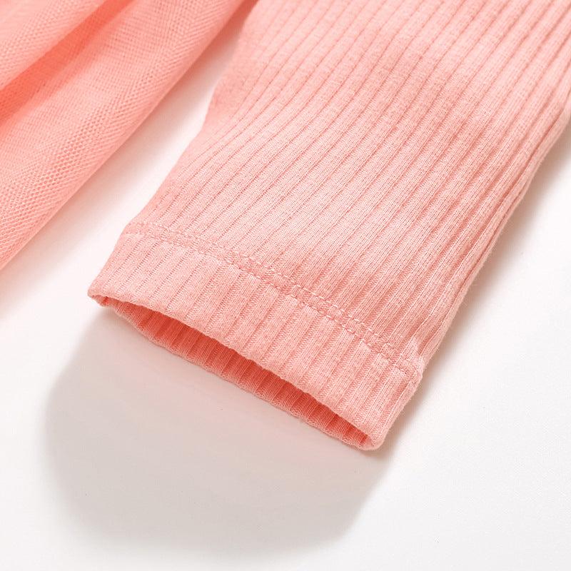 Solid Color Embroidered Design Long Sleeve Dress