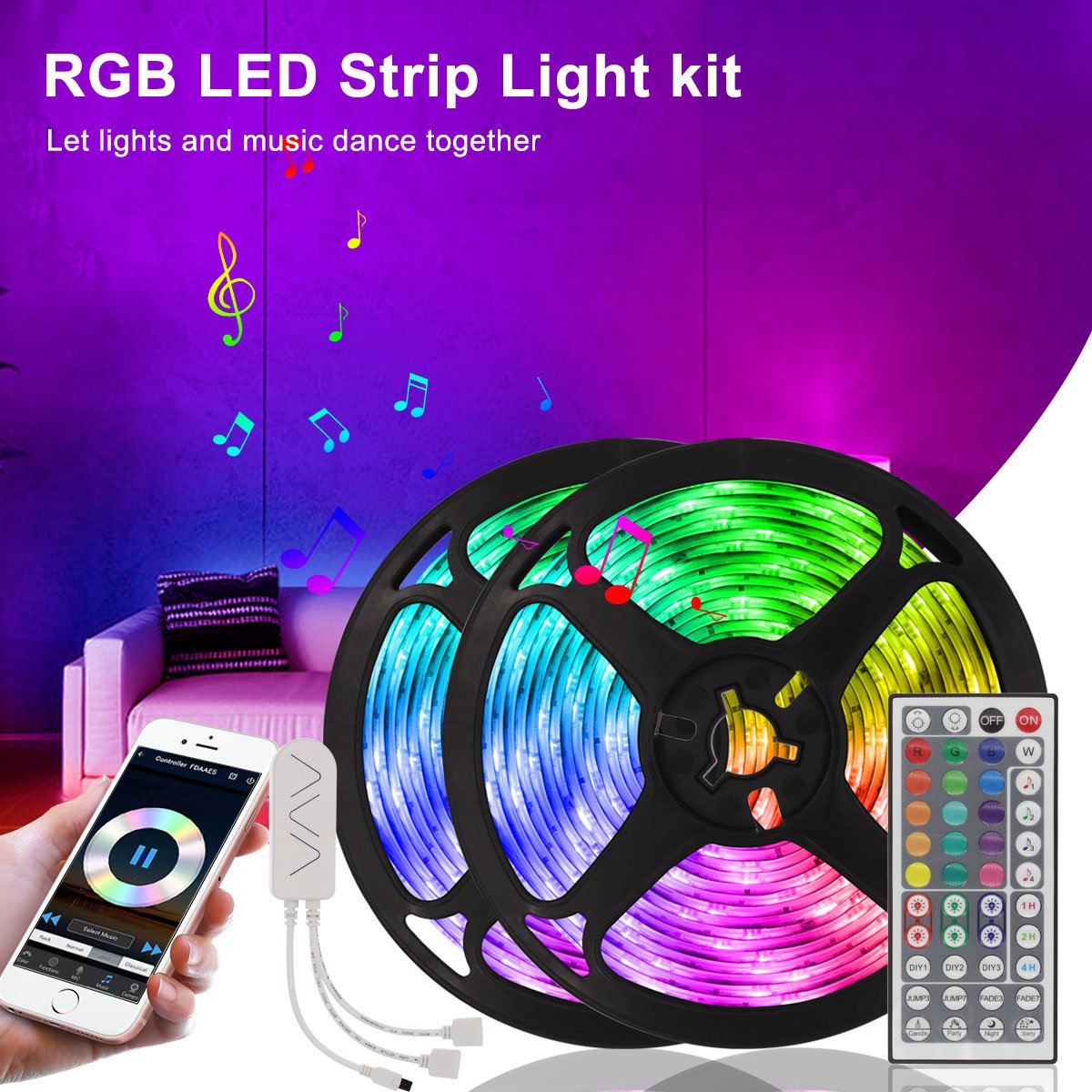 16.4ft 32.8ft 50ft 66ft LED Strips 5m 10m 15m 20m RGB 5050 LED Light
