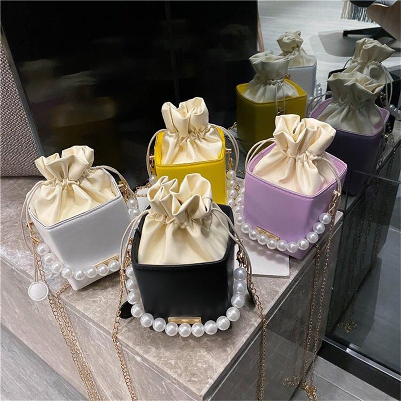 PB0016 Fashion Mini Pearl Chain Wallet Mobile Single Shoulder Bags