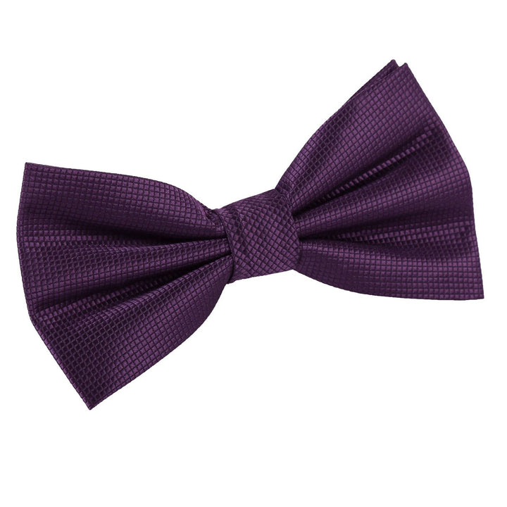 Solid Check Pre-Tied Bow Tie - Cadbury Purple