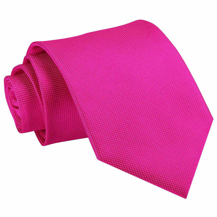 Solid Check Classic Tie - Fuchsia Pink