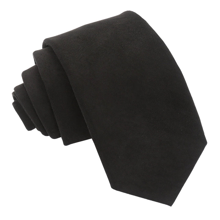 Suede Slim Tie - Black