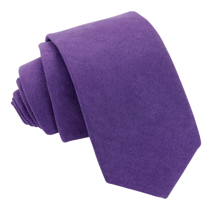 Suede Slim Tie - Purple