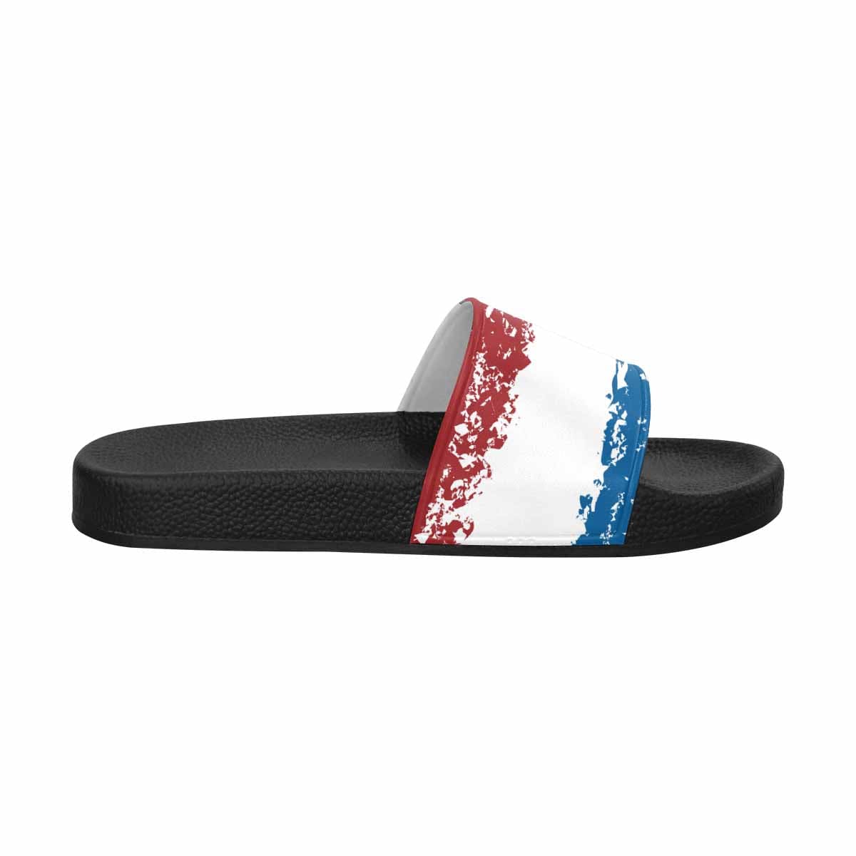 Mens Slide Sandals - Red White Blue Print