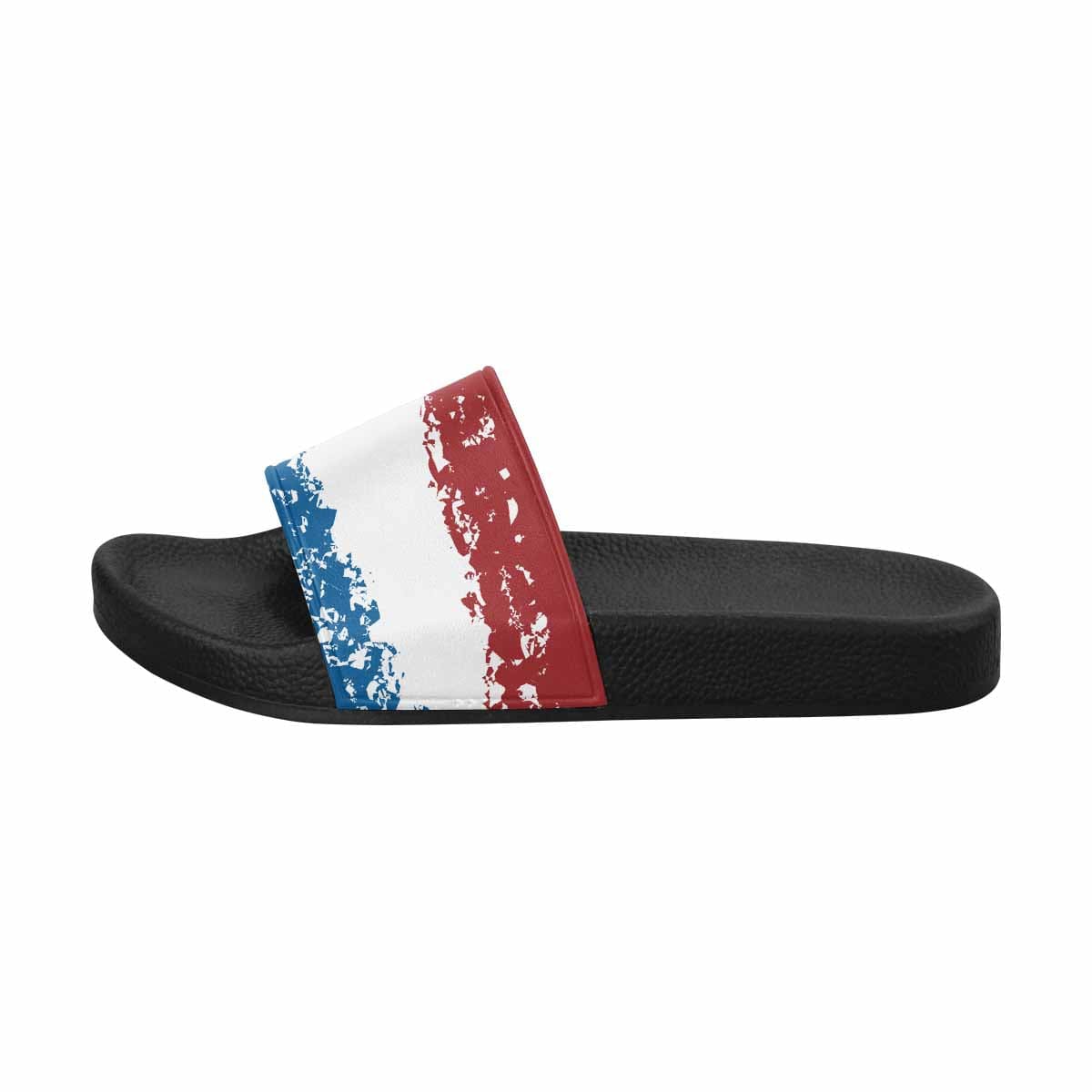 Mens Slide Sandals - Red White Blue Print