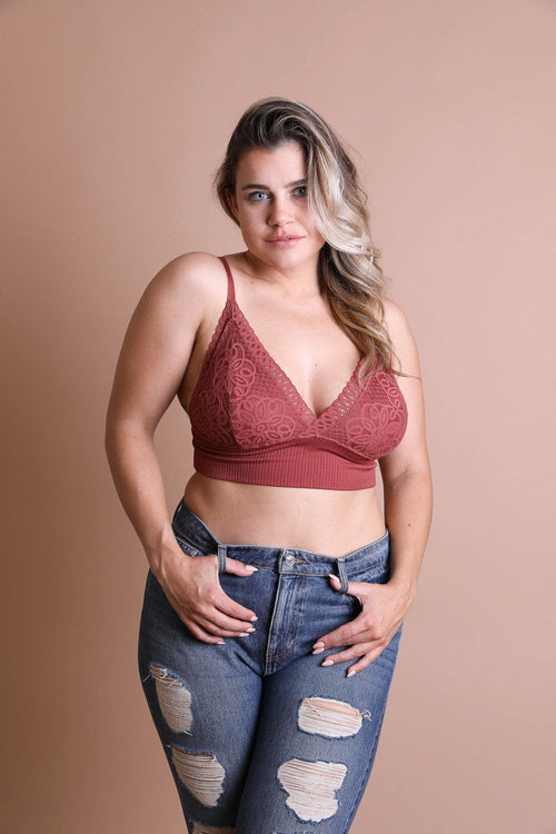 Waistband Loop Lace Brami Plus Size – Elegant Stretchy Lace Cami